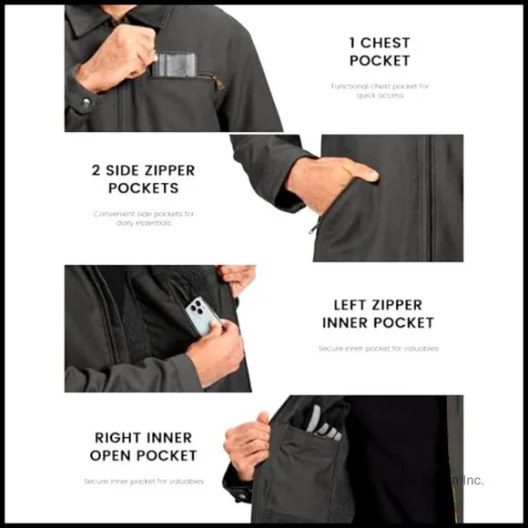 Heavy Winter Work Jacket Fleece Lined Waterproof Duck Canvas Utility Coat